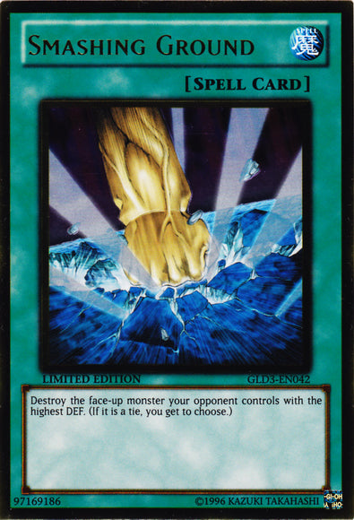 Smashing Ground [GLD3-EN042] Gold Rare | Jomio and Rueliete's Cards and Comics
