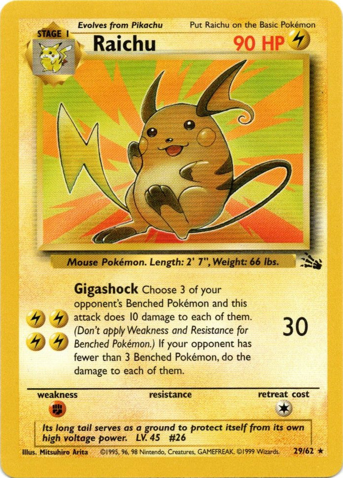 Raichu (29/62) [Fossil Unlimited] | Jomio and Rueliete's Cards and Comics