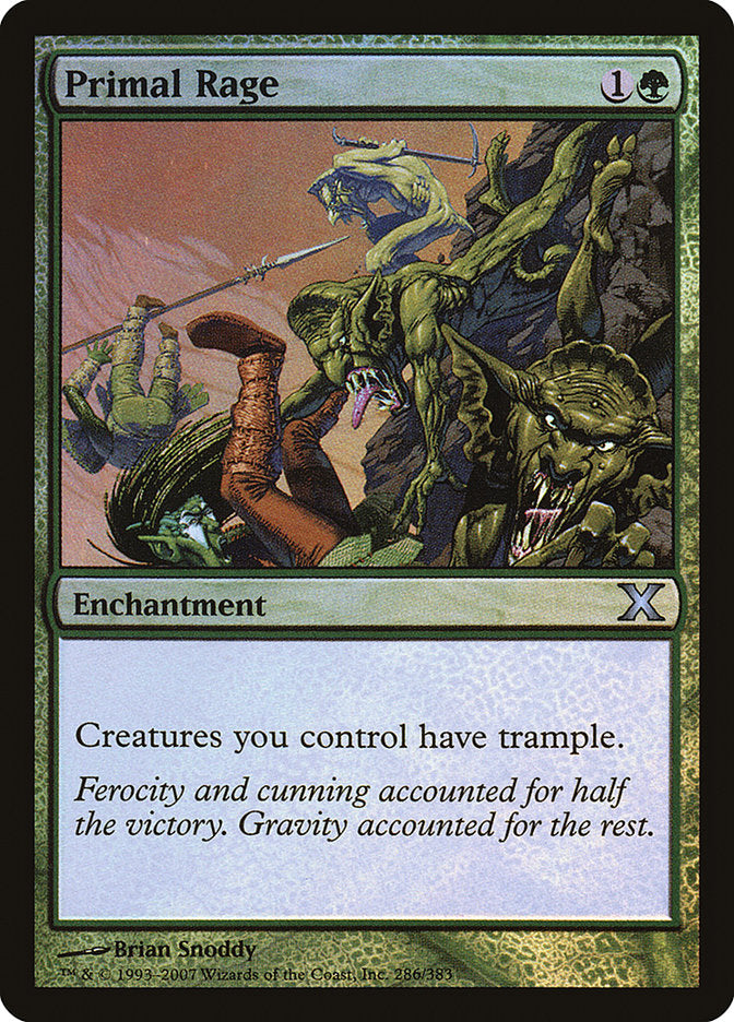 Primal Rage (Premium Foil) [Tenth Edition] | Jomio and Rueliete's Cards and Comics