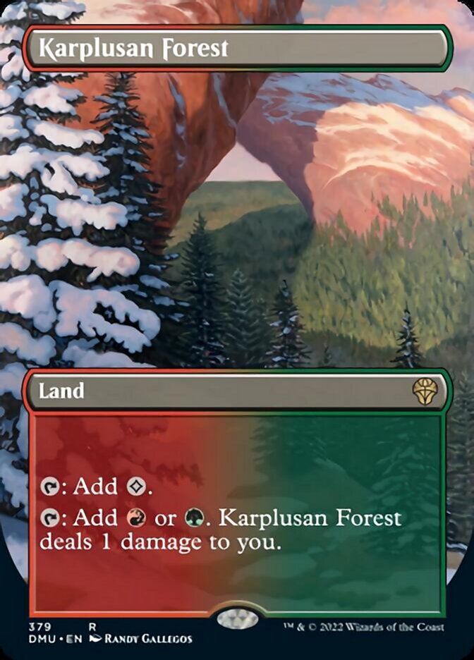 Karplusan Forest (Borderless Alternate Art) [Dominaria United] | Jomio and Rueliete's Cards and Comics