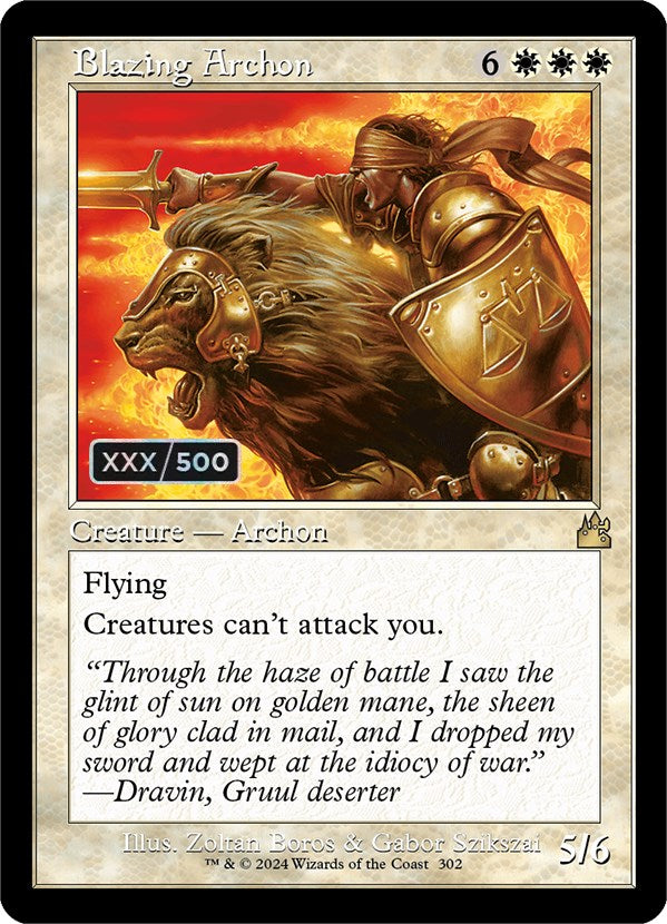 Blazing Archon (Retro) (Serialized) [Ravnica Remastered] | Jomio and Rueliete's Cards and Comics