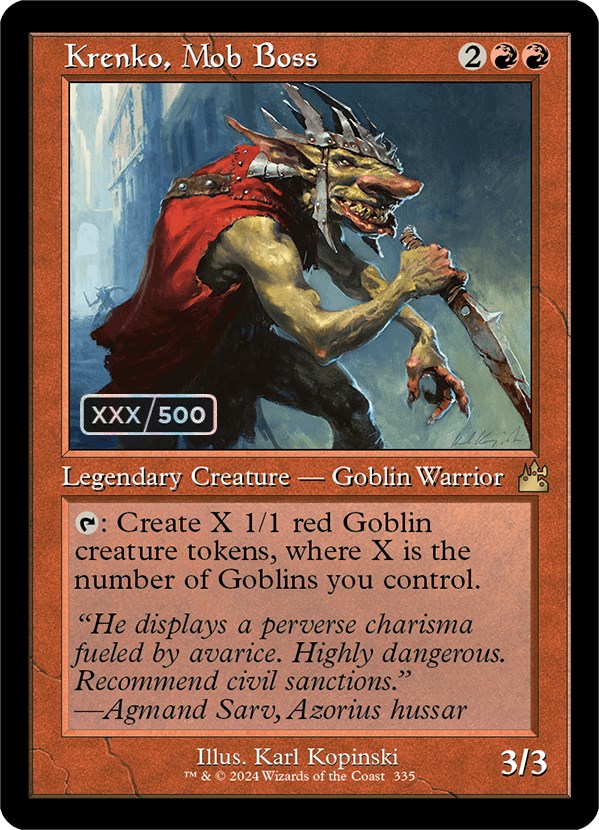 Krenko, Mob Boss (Retro) (Serialized) [Ravnica Remastered] | Jomio and Rueliete's Cards and Comics