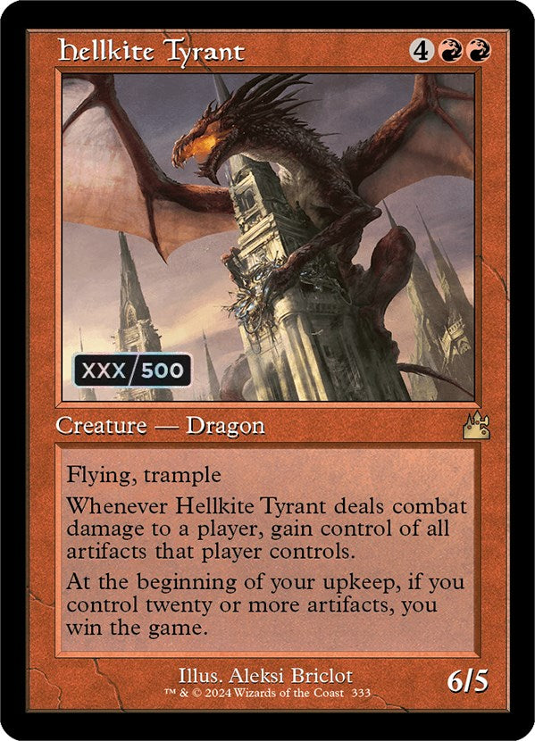 Hellkite Tyrant (Retro) (Serialized) [Ravnica Remastered] | Jomio and Rueliete's Cards and Comics