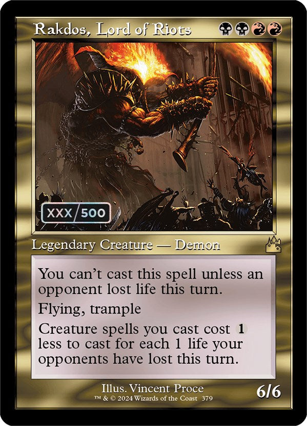 Rakdos, Lord of Riots (Retro) (Serialized) [Ravnica Remastered] | Jomio and Rueliete's Cards and Comics