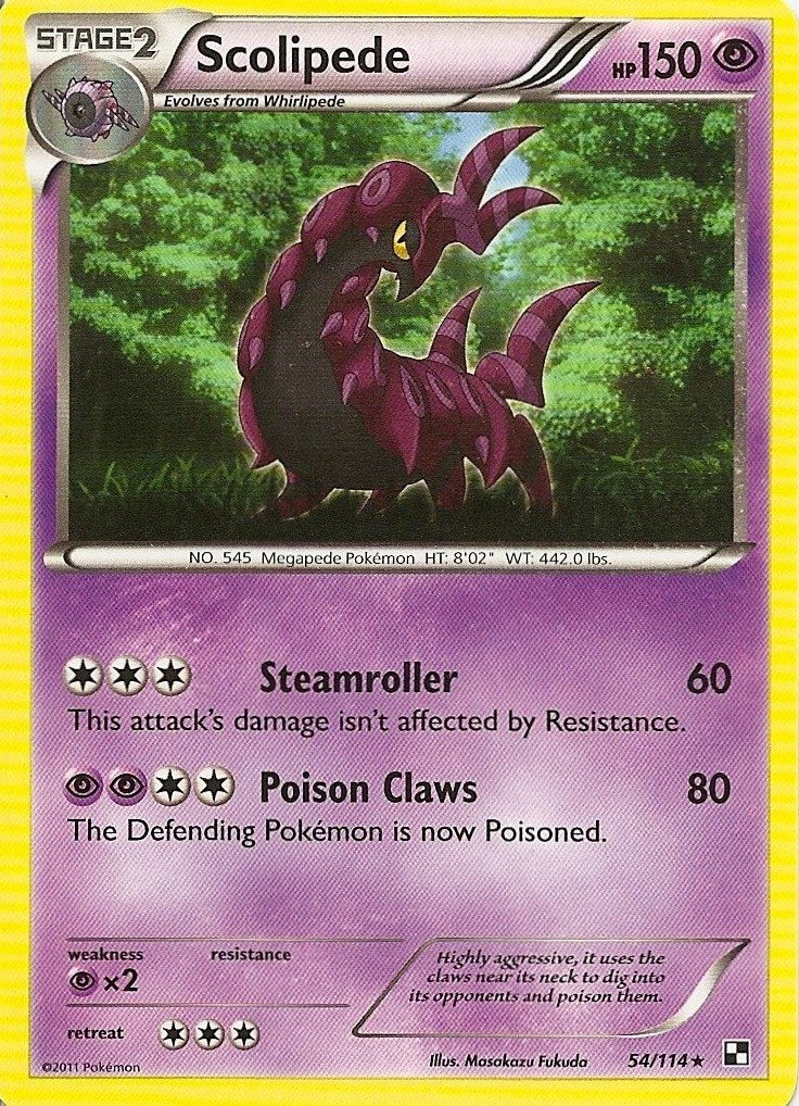 Scolipede (54/114) (Cracked Ice Holo) [Black & White: Dragons Exalted] | Jomio and Rueliete's Cards and Comics