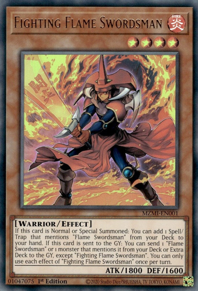 Fighting Flame Swordsman [MZMI-EN001] Ultra Rare | Jomio and Rueliete's Cards and Comics