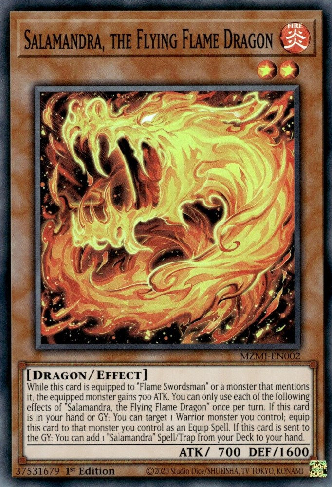 Salamandra, the Flying Flame Dragon [MZMI-EN002] Super Rare | Jomio and Rueliete's Cards and Comics