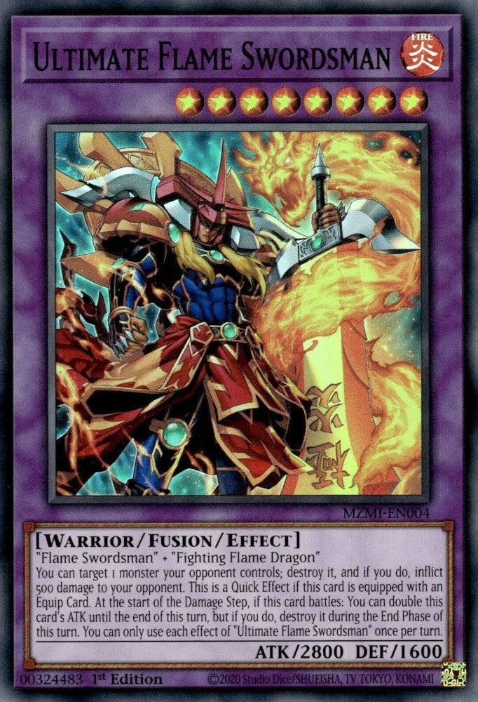 Ultimate Flame Swordsman [MZMI-EN004] Super Rare | Jomio and Rueliete's Cards and Comics