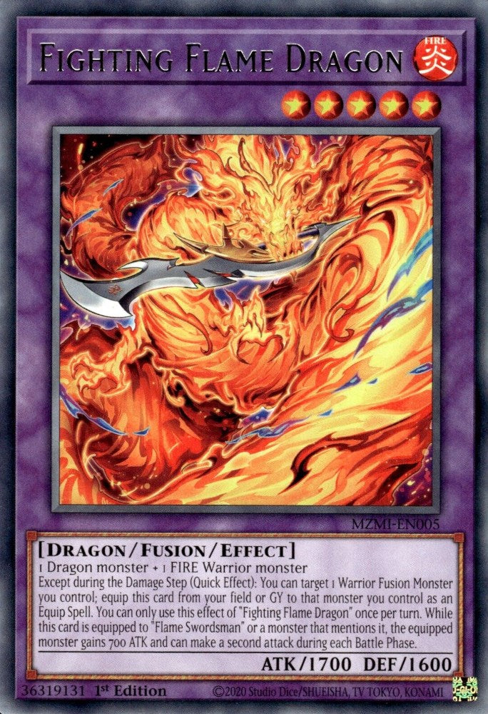 Fighting Flame Dragon [MZMI-EN005] Rare | Jomio and Rueliete's Cards and Comics