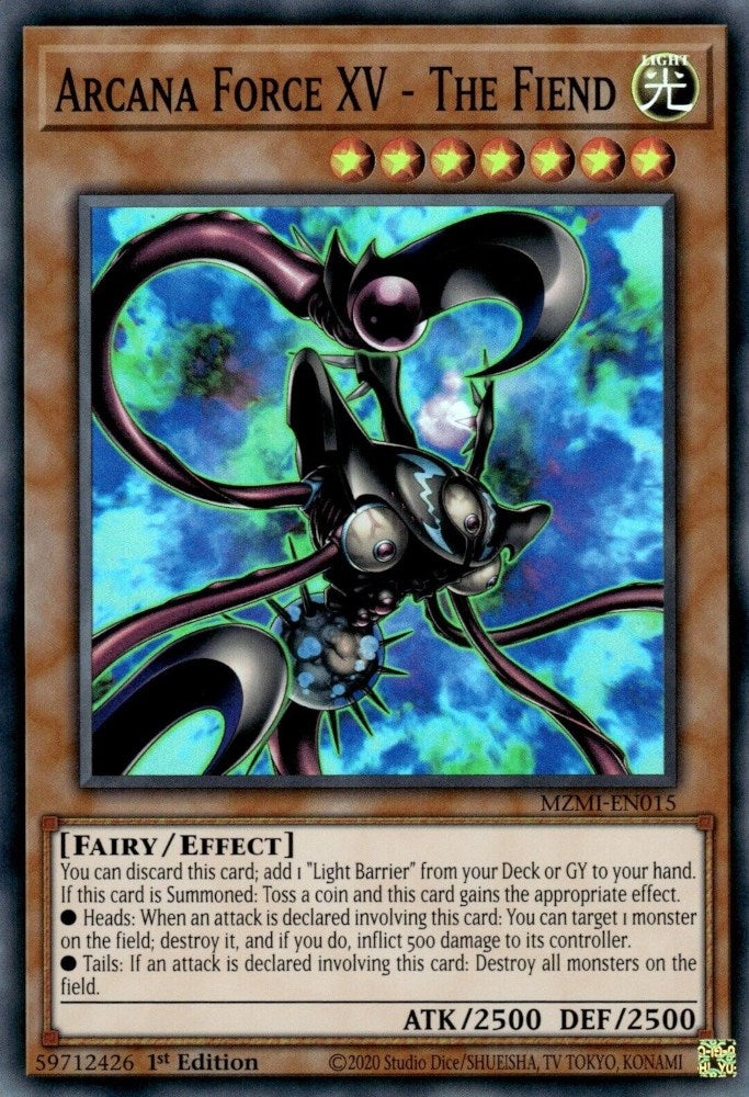 Arcana Force XV - The Fiend [MZMI-EN015] Super Rare | Jomio and Rueliete's Cards and Comics