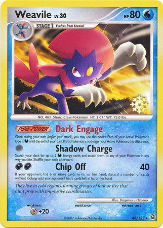 Weavile (40/132) [Countdown Calendar Promos] | Jomio and Rueliete's Cards and Comics