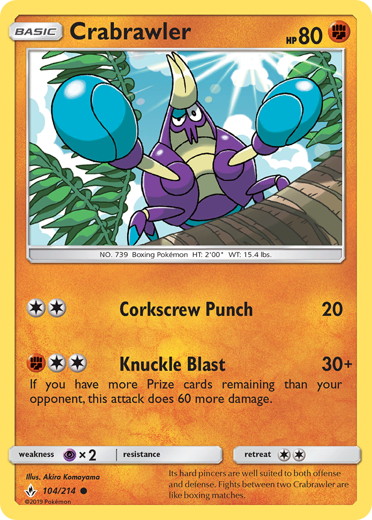 Crabrawler (104/214) [Sun & Moon: Unbroken Bonds] | Jomio and Rueliete's Cards and Comics