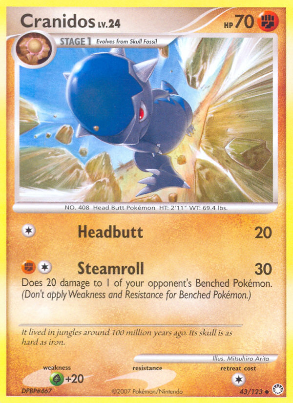 Cranidos (43/123) [Diamond & Pearl: Mysterious Treasures] | Jomio and Rueliete's Cards and Comics