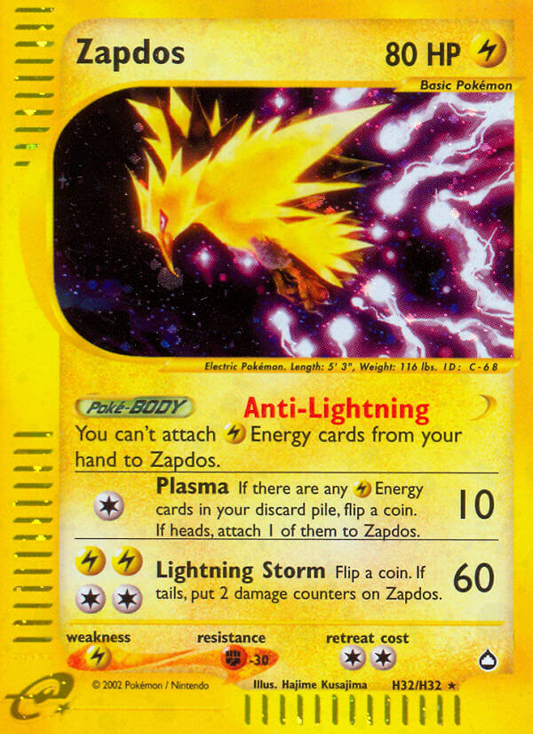 Zapdos (H32/H32) [Aquapolis] | Jomio and Rueliete's Cards and Comics