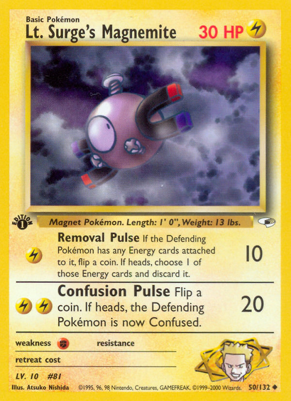 Lt. Surge's Magnemite (50/132) [Gym Heroes 1st Edition] | Jomio and Rueliete's Cards and Comics