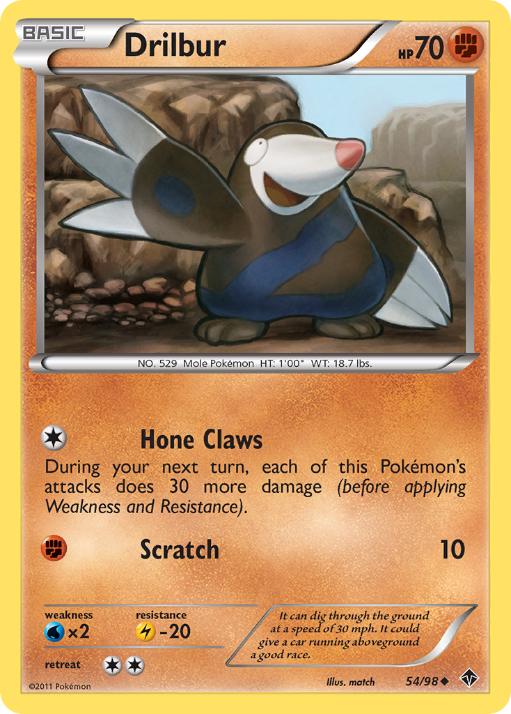 Drilbur (54/98) [Black & White: Emerging Powers] | Jomio and Rueliete's Cards and Comics