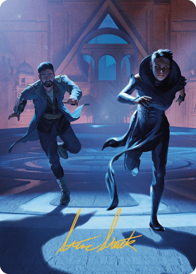 Unauthorized Exit Art Card (Gold-Stamped Signature) [Murders at Karlov Manor Art Series] | Jomio and Rueliete's Cards and Comics
