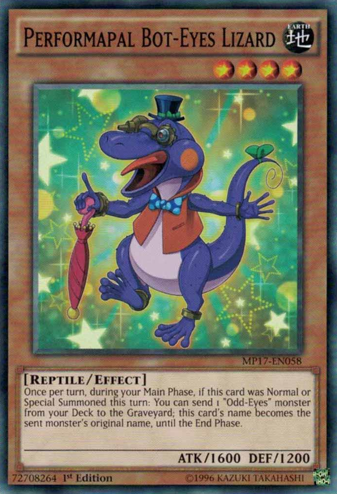 Performapal Bot-Eyes Lizard [MP17-EN058] Common | Jomio and Rueliete's Cards and Comics
