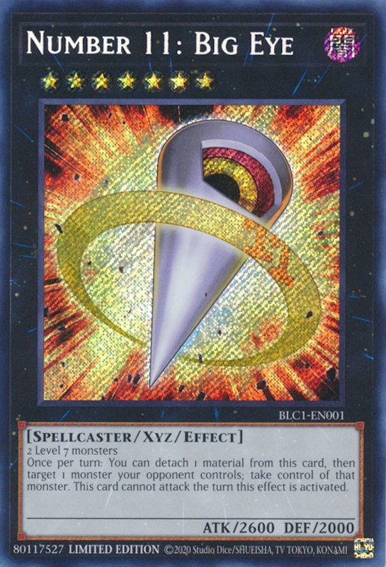 Number 11: Big Eye [BLC1-EN001] Secret Rare | Jomio and Rueliete's Cards and Comics