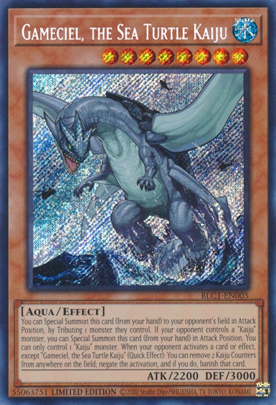 Gameciel, the Sea Turtle Kaiju [BLC1-EN005] Secret Rare | Jomio and Rueliete's Cards and Comics