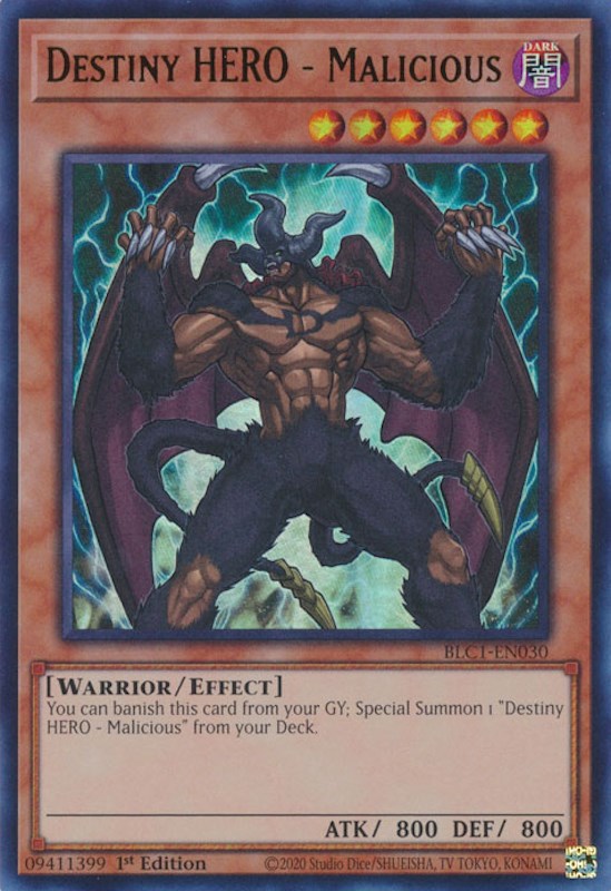 Destiny HERO - Malicious [BLC1-EN030] Ultra Rare | Jomio and Rueliete's Cards and Comics