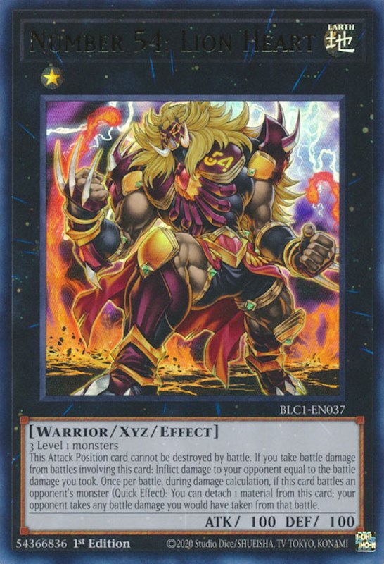 Number 54: Lion Heart [BLC1-EN037] Ultra Rare | Jomio and Rueliete's Cards and Comics