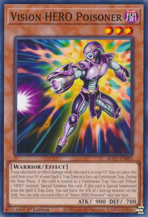 Vision HERO Poisoner [BLC1-EN083] Common | Jomio and Rueliete's Cards and Comics