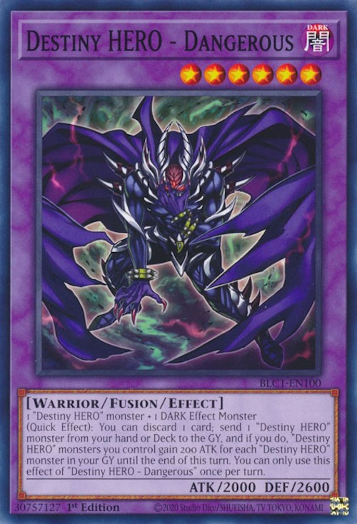 Destiny HERO - Dangerous [BLC1-EN100] Common | Jomio and Rueliete's Cards and Comics