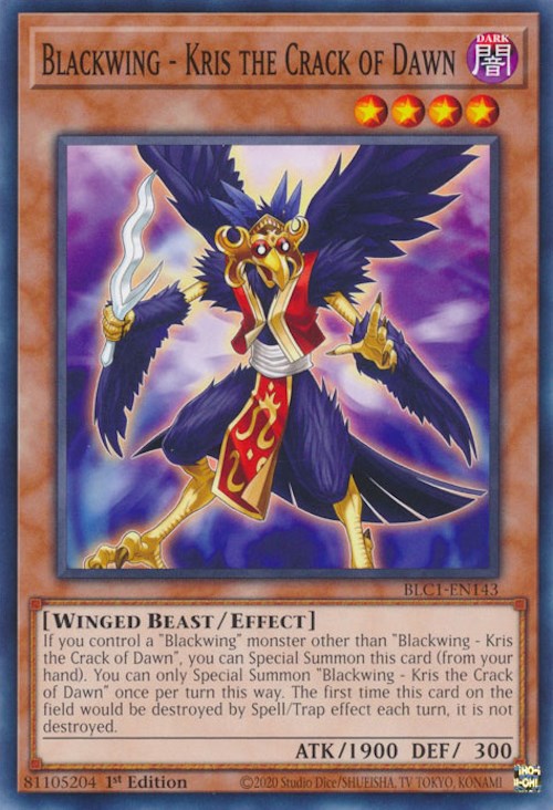 Blackwing - Kris the Crack of Dawn [BLC1-EN143] Common | Jomio and Rueliete's Cards and Comics