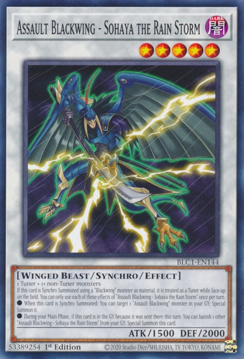 Assault Blackwing - Sohaya the Rain Storm [BLC1-EN144] Common | Jomio and Rueliete's Cards and Comics
