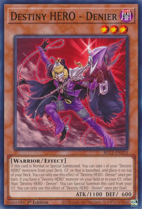 Destiny HERO - Denier [BLC1-EN153] Common | Jomio and Rueliete's Cards and Comics