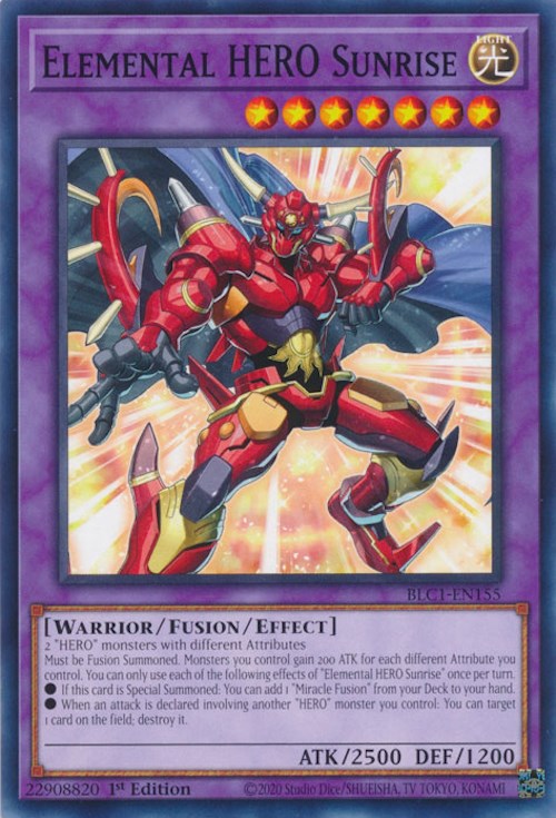 Elemental HERO Sunrise [BLC1-EN155] Common | Jomio and Rueliete's Cards and Comics