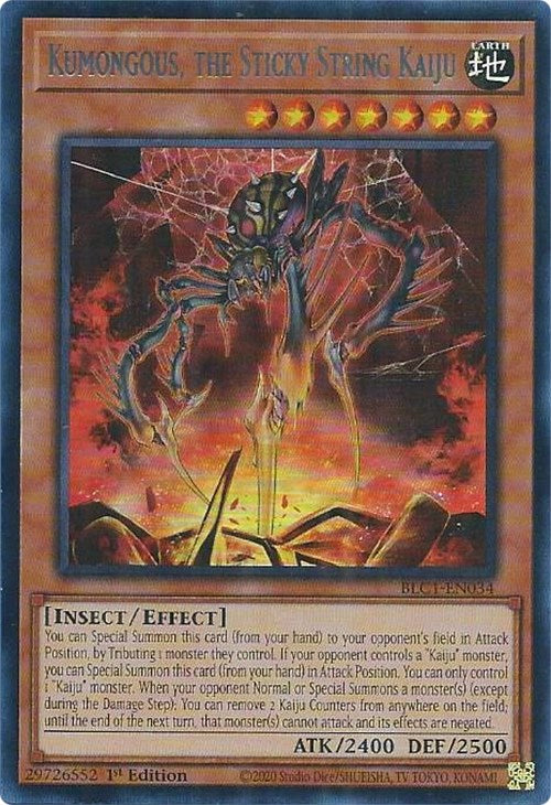 Kumongous, the Sticky String Kaiju (Silver) [BLC1-EN034] Ultra Rare | Jomio and Rueliete's Cards and Comics