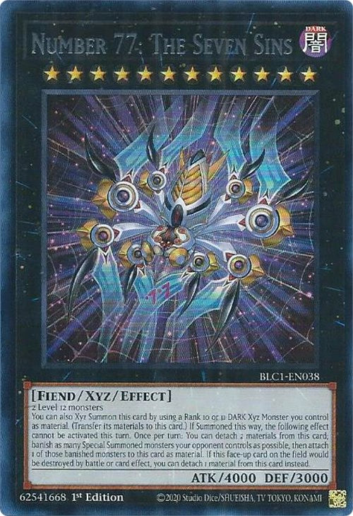 Number 77: The Seven Sins (Silver) [BLC1-EN038] Ultra Rare | Jomio and Rueliete's Cards and Comics