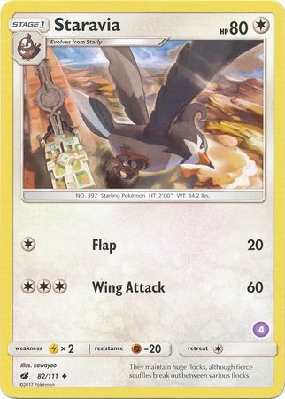 Staravia (82/111) (Deck Exclusive #4) [Sun & Moon: Trainer Kit - Alolan Sandslash] | Jomio and Rueliete's Cards and Comics