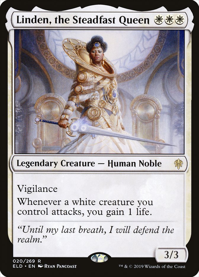 Linden, the Steadfast Queen [Throne of Eldraine] | Jomio and Rueliete's Cards and Comics