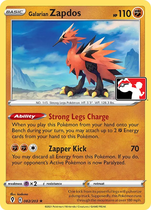 Galarian Zapdos (082/203) [Prize Pack Series One] | Jomio and Rueliete's Cards and Comics