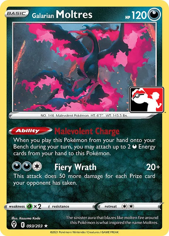 Galarian Moltres (093/203) [Prize Pack Series One] | Jomio and Rueliete's Cards and Comics