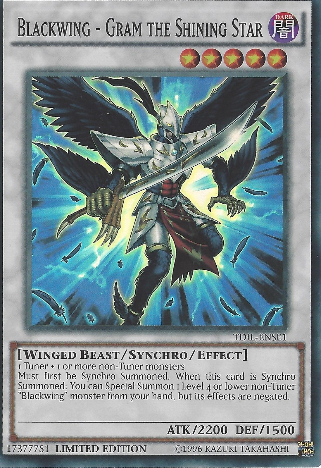 Blackwing - Gram the Shining Star [TDIL-ENSE1] Super Rare | Jomio and Rueliete's Cards and Comics