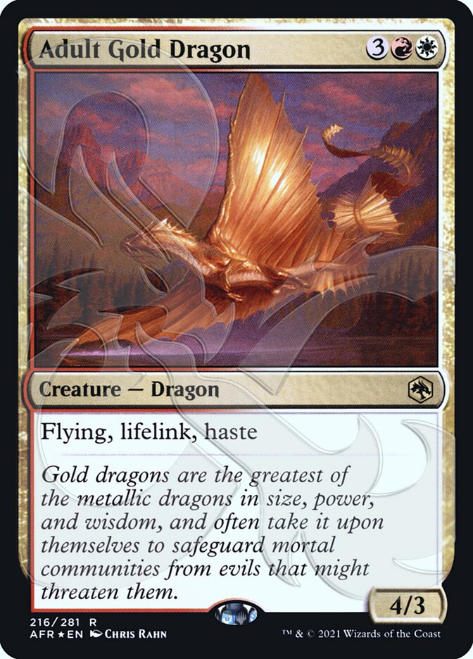 Adult Gold Dragon (Ampersand Promo) [Dungeons & Dragons: Adventures in the Forgotten Realms Promos] | Jomio and Rueliete's Cards and Comics