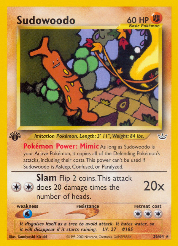 Sudowoodo (26/64) [Neo Revelation 1st Edition] | Jomio and Rueliete's Cards and Comics
