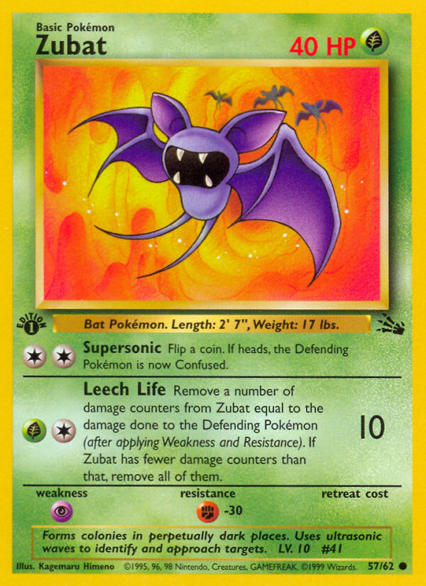 Zubat (57/62) [Fossil 1st Edition] | Jomio and Rueliete's Cards and Comics