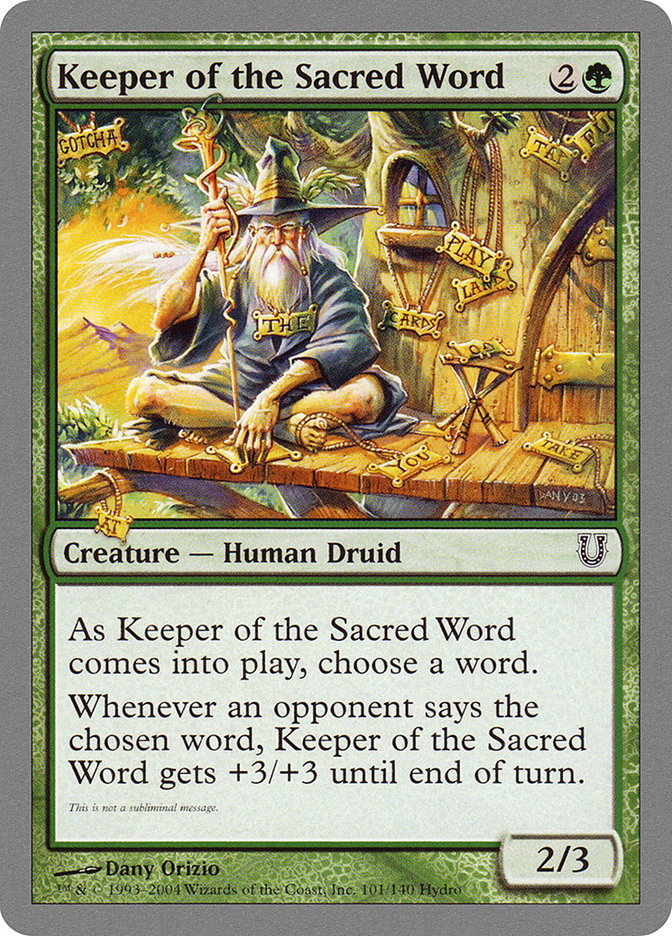 Keeper of the Sacred Word [Unhinged] | Jomio and Rueliete's Cards and Comics