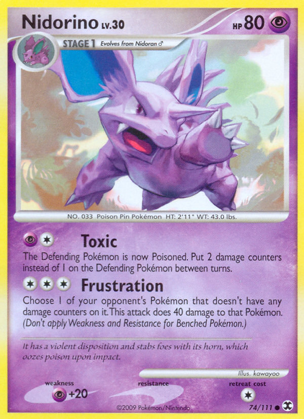 Nidorino (74/111) [Platinum: Rising Rivals] | Jomio and Rueliete's Cards and Comics