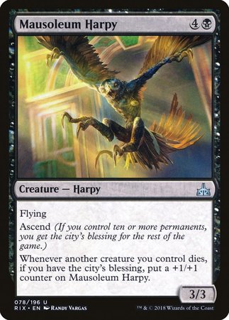 Mausoleum Harpy [Rivals of Ixalan] | Jomio and Rueliete's Cards and Comics