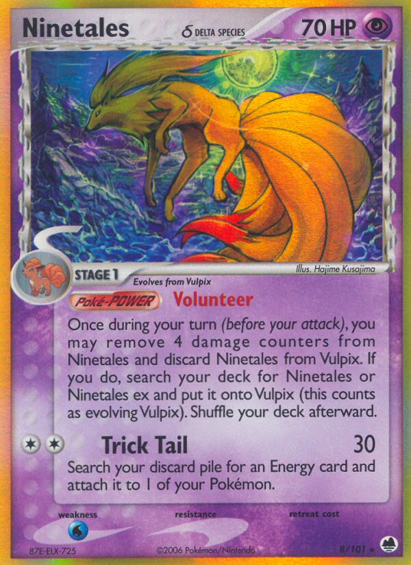Ninetales (8/101) (Delta Species) [EX: Dragon Frontiers] | Jomio and Rueliete's Cards and Comics
