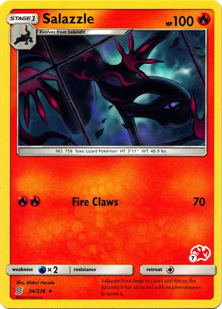 Salazzle (34/236) (Charizard Stamp #7) [Battle Academy 2020] | Jomio and Rueliete's Cards and Comics