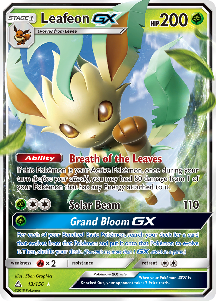 Leafeon GX (13/156) [Sun & Moon: Ultra Prism] | Jomio and Rueliete's Cards and Comics