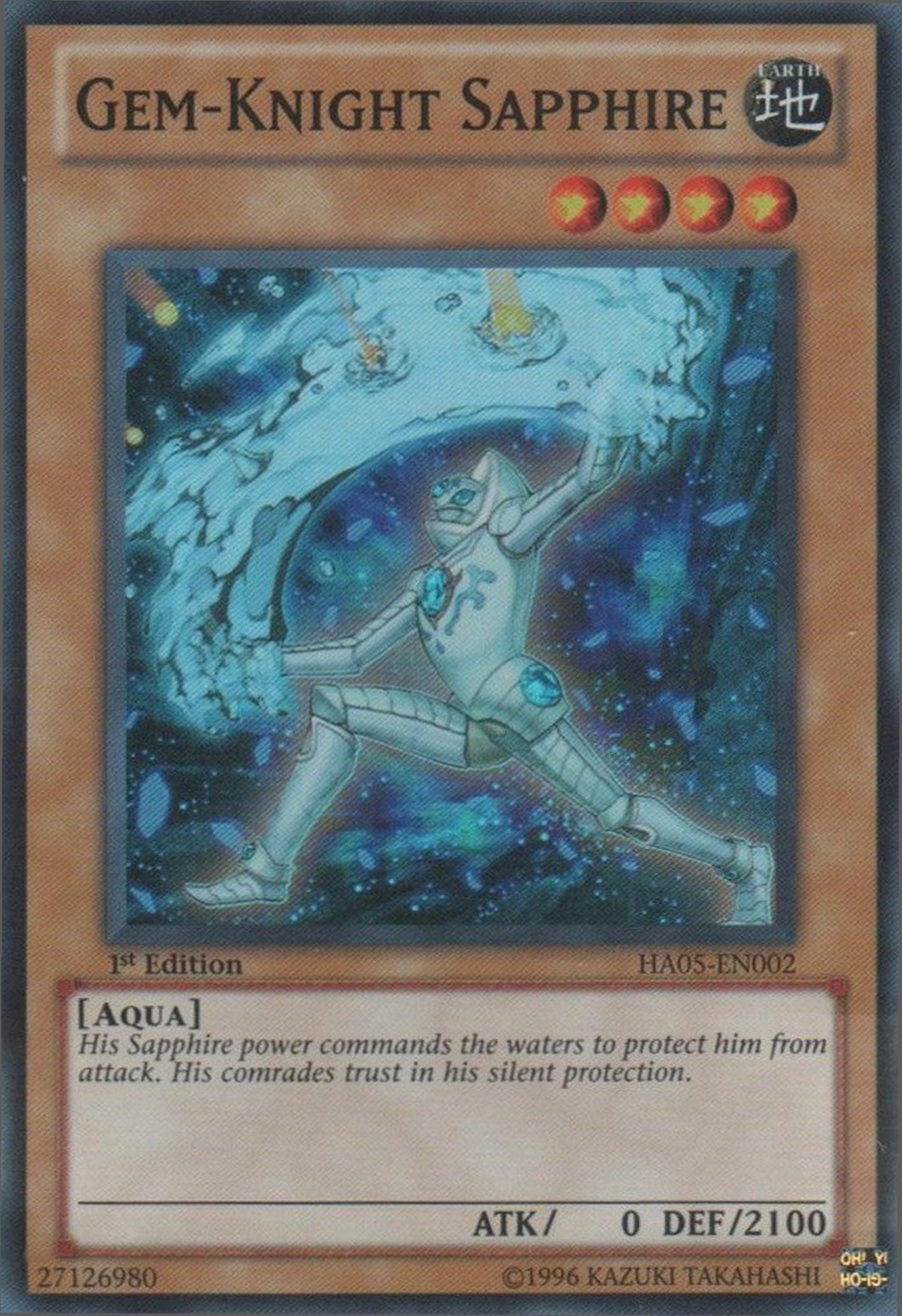 Gem-Knight Sapphire [HA05-EN002] Super Rare | Jomio and Rueliete's Cards and Comics