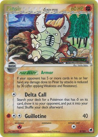 Pinsir (9/101) (Delta Species) (Stamped) [EX: Dragon Frontiers] | Jomio and Rueliete's Cards and Comics